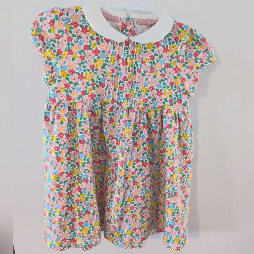 Baby Boden Pink Spring Floral Dress, 12-18 month 💐💕🤍